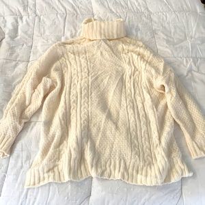 Aerie off-white cable knit sweater
